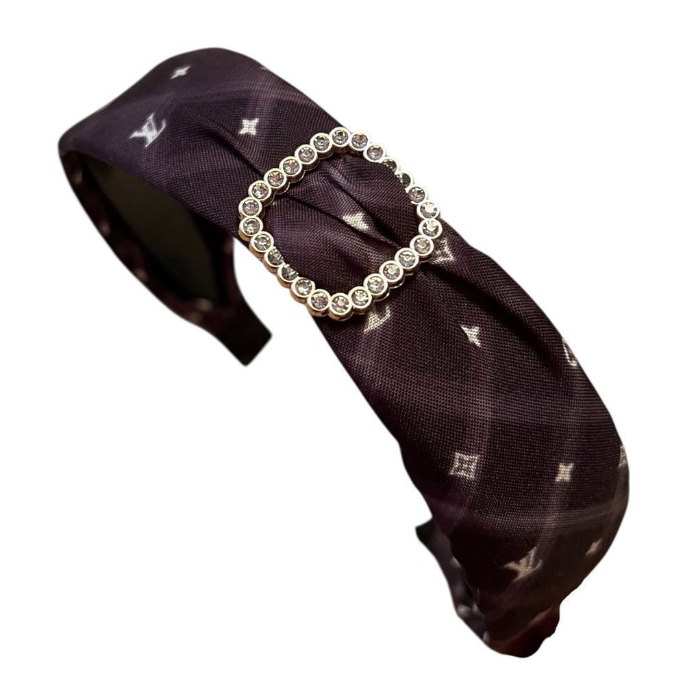 💎2/$30💎 Designer Inspired Upcycled Black Crystal Gold Buckle Headband